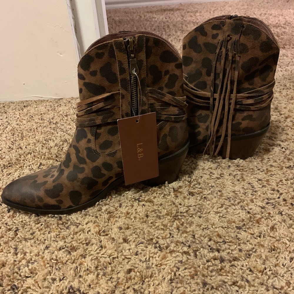 L&B leopard boots NWT.